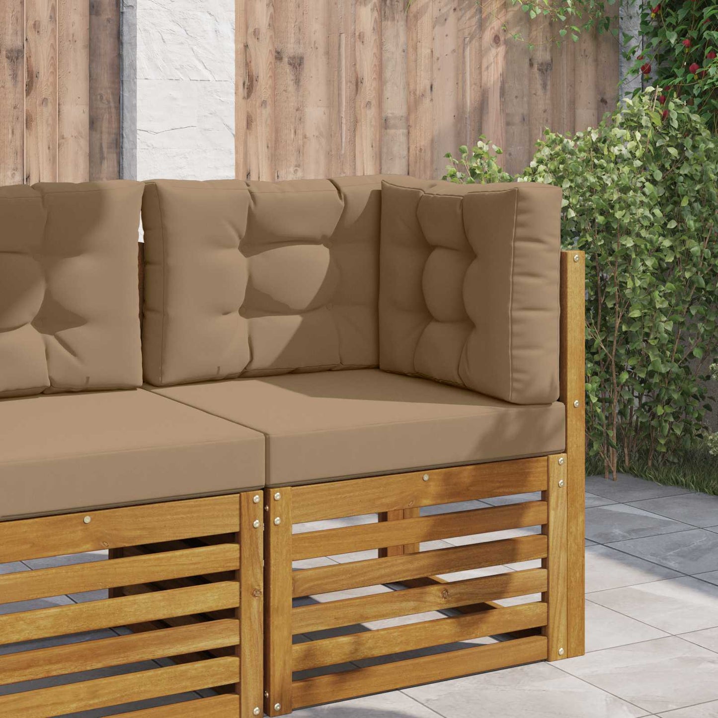 vidaXL Μαξιλάρι Καναπέ Εξωτερικού Χώρου 3 pcs Taupe Πολυεστέρας