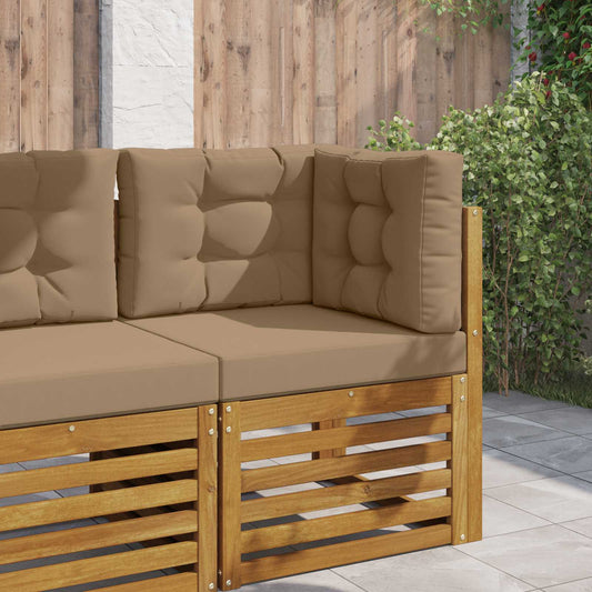 vidaXL Μαξιλάρι Καναπέ Εξωτερικού Χώρου 3 pcs Taupe Πολυεστέρας