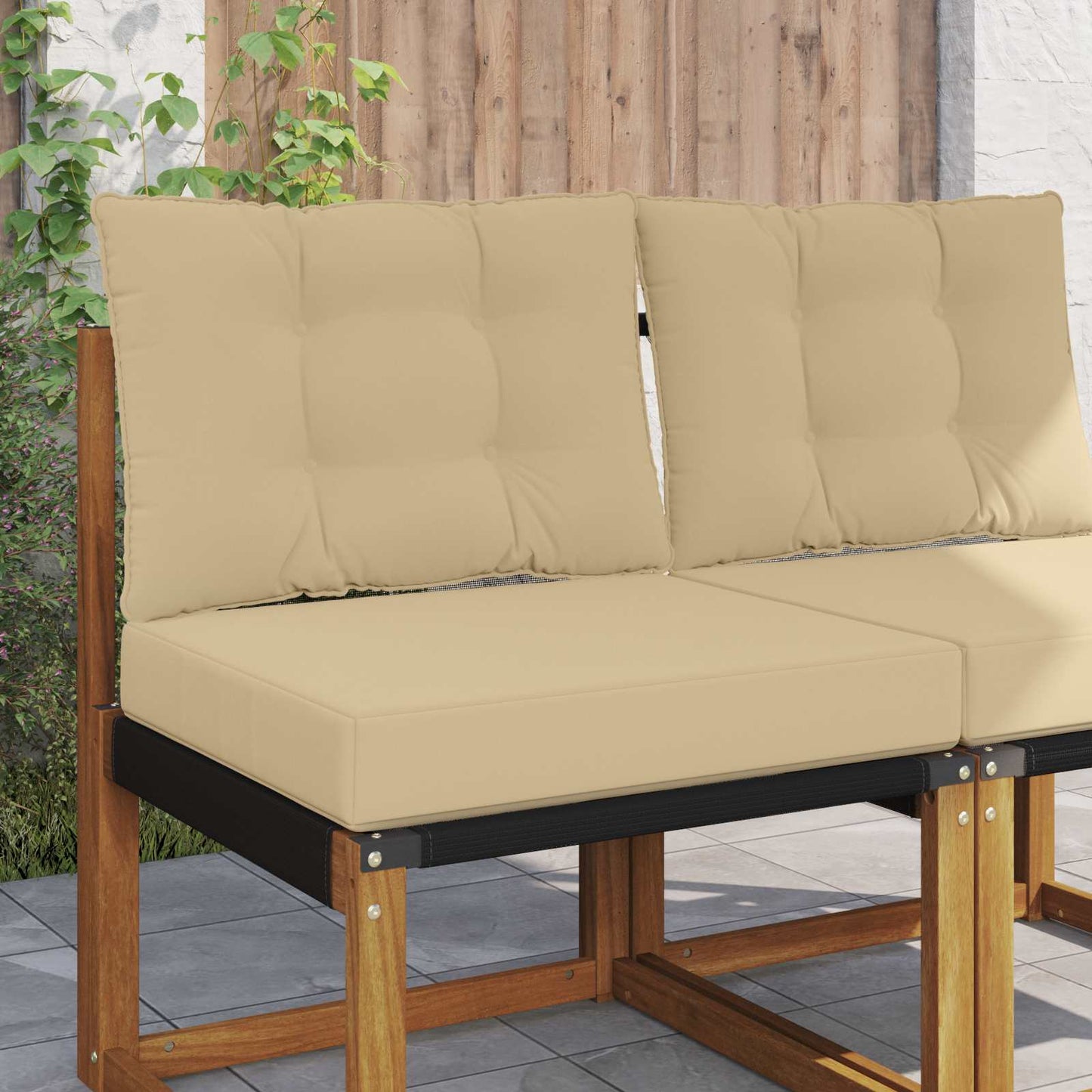 vidaXL Μαξιλάρι Καναπέ Εξωτερικού Χώρου 2 pcs Μπεζ Πολυεστέρας