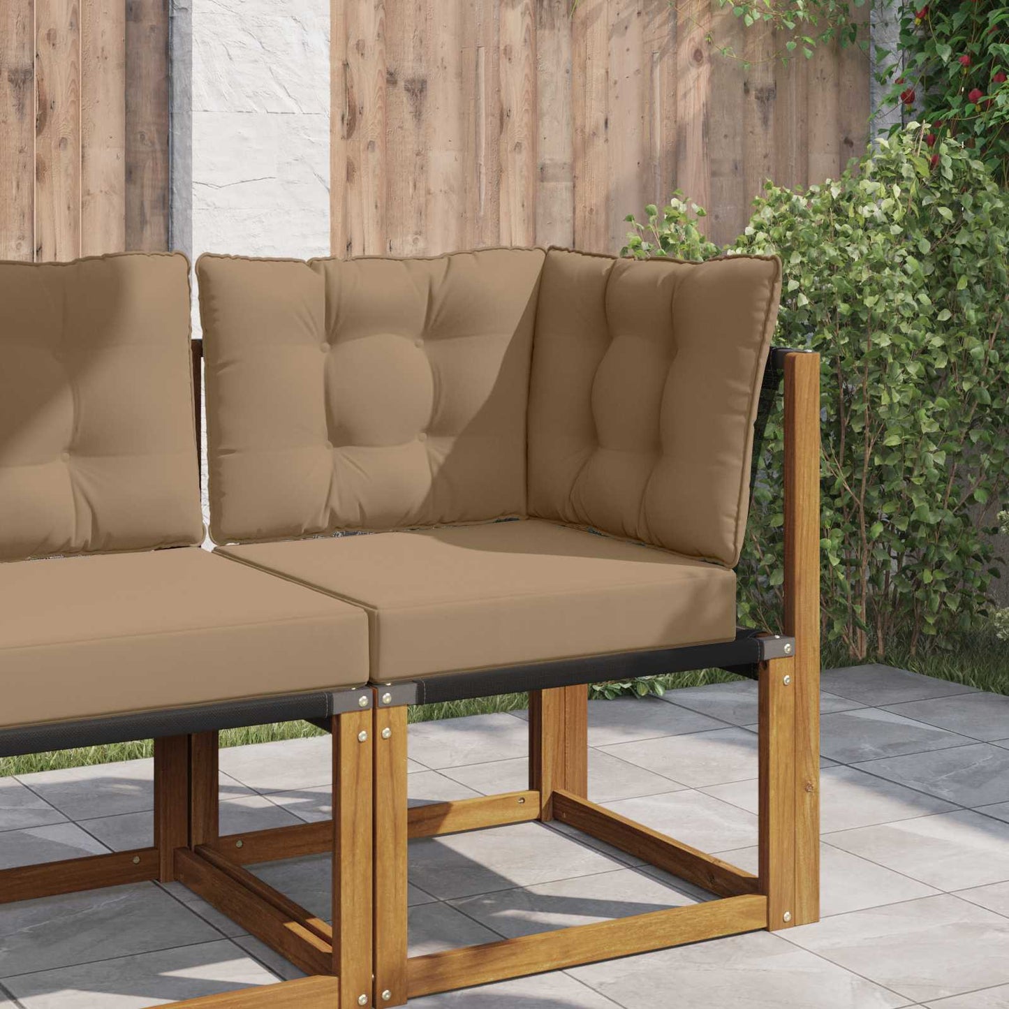 vidaXL Μαξιλάρι Καναπέ Εξωτερικού Χώρου 3 pcs Taupe Πολυεστέρας
