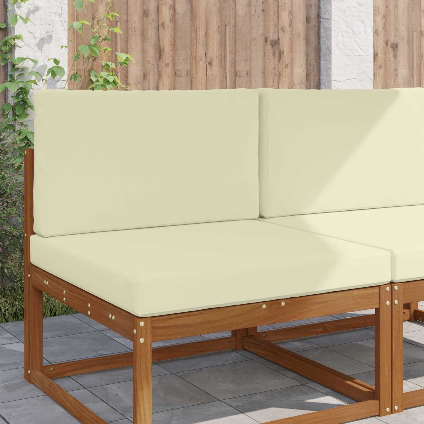 vidaXL Μαξιλάρι Καναπέ Εξωτερικού Χώρου 2 pcs Κρεμ Πολυεστέρας