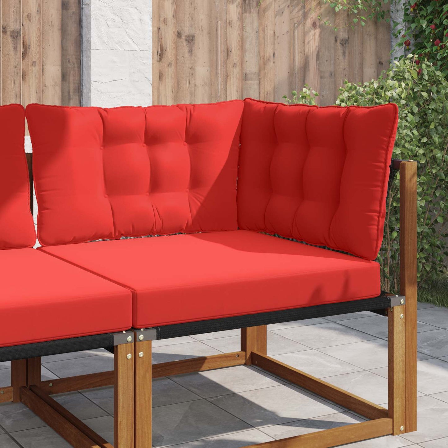 vidaXL Μαξιλάρι Καναπέ Εξωτερικού Χώρου 3 pcs Κόκκινο Πολυεστέρας