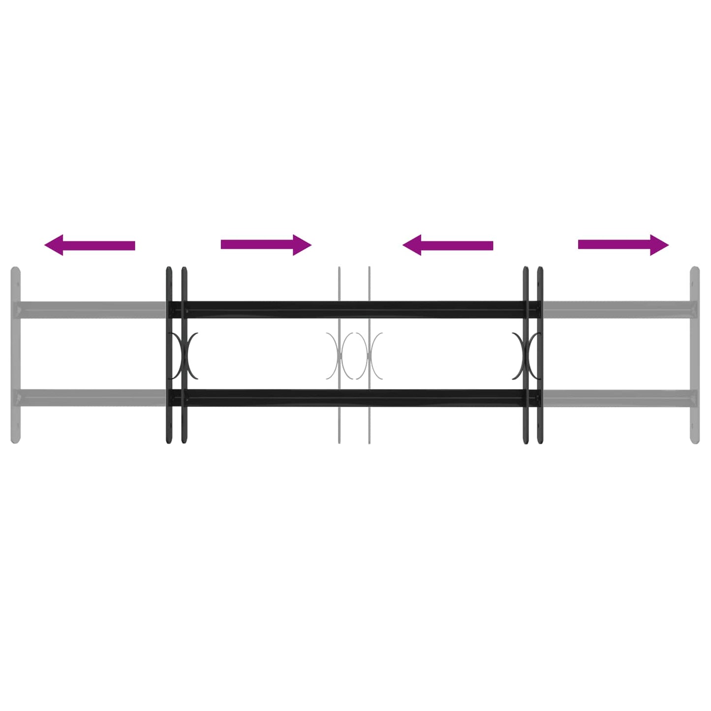 vidaXL Γρίλια Παραθύρου Μαύρο 115 x 30 εκ Χάλυβας με επίστρωση πούδρας