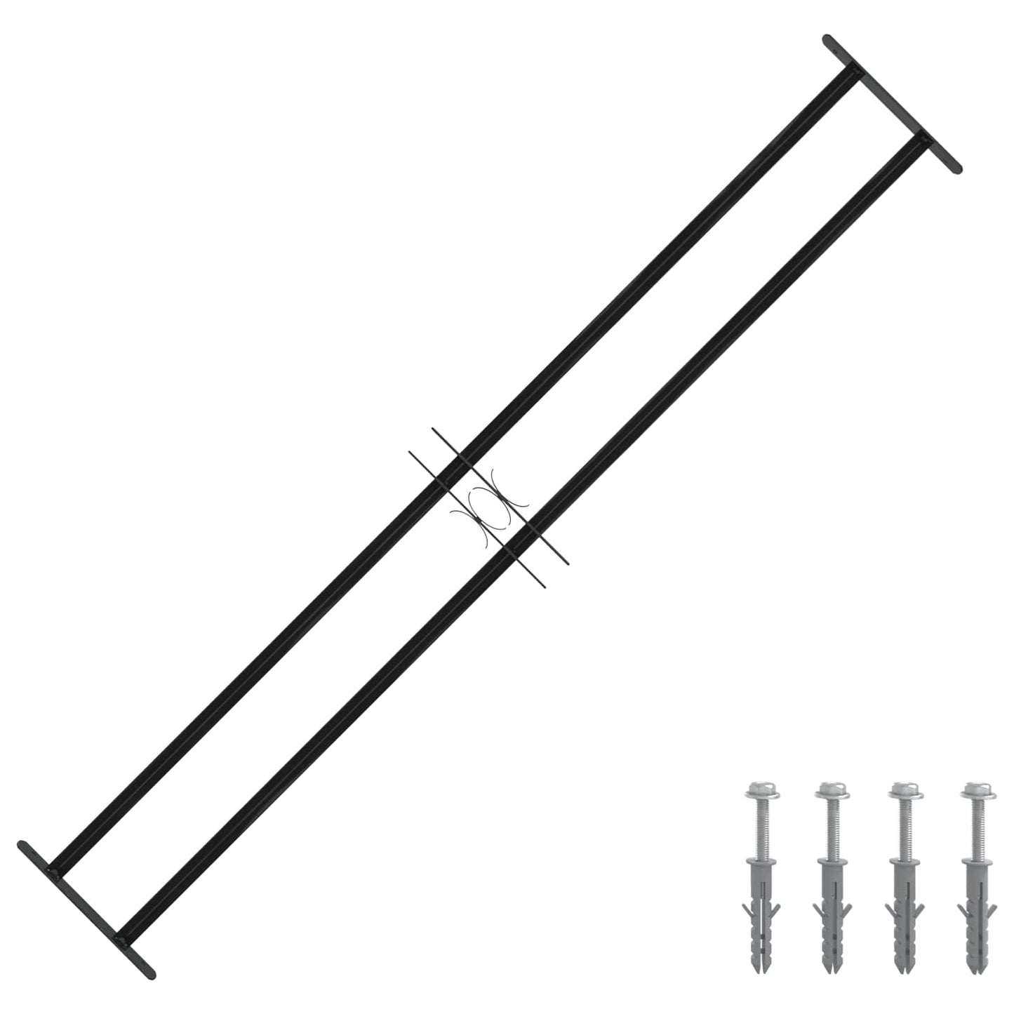 vidaXL Γρίλια Παραθύρου Μαύρο 176 x 30 εκ Χάλυβας με επίστρωση πούδρας