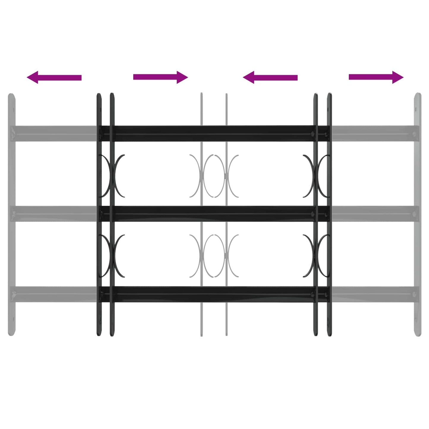 vidaXL Γρίλια Παραθύρου Μαύρο 75.5 x 45 εκ