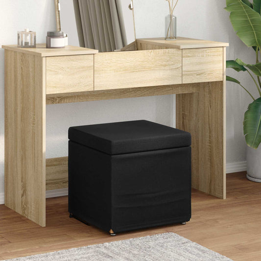 vidaXL Σκαμνί Μαύρο 41 x 41 x 40 εκ Ύφασμα και Επεξεργασμένο Ξύλο