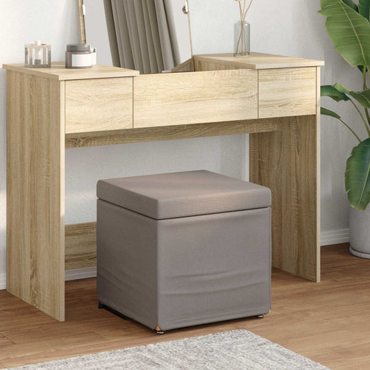 vidaXL Σκαμνί Taupe 41 x 41 x 40 εκ Ύφασμα και Επεξεργασμένο Ξύλο