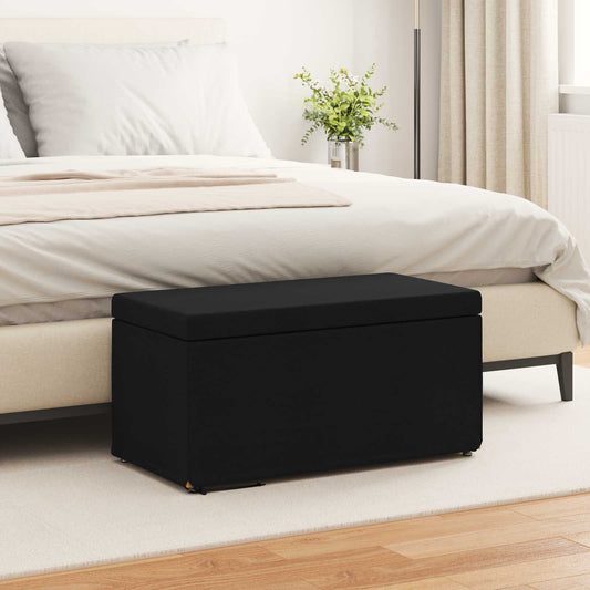 vidaXL Σκαμνί Μαύρο 81 x 41 x 40 cm Ύφασμα και Επεξεργασμένο Ξύλο