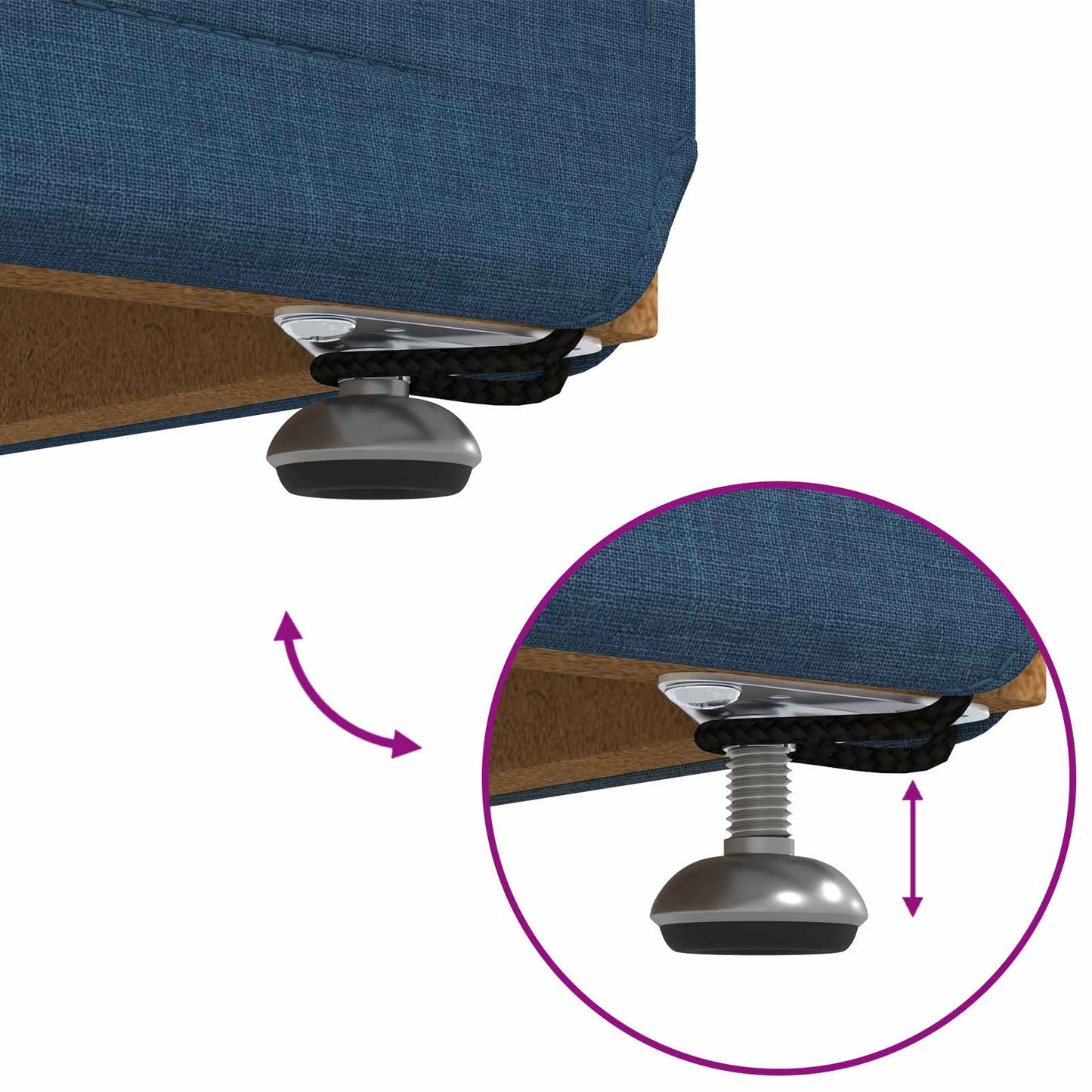 vidaXL Σκαμνί Μπλε 81 x 41 x 40 cm Ύφασμα και Επεξεργασμένο Ξύλο