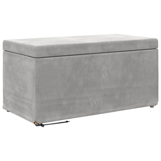 vidaXL Σκαμνί Ανοιχτό γκρι 81 x 41 x 40 cm Βελούδο και Μηχανικά Ξύλα