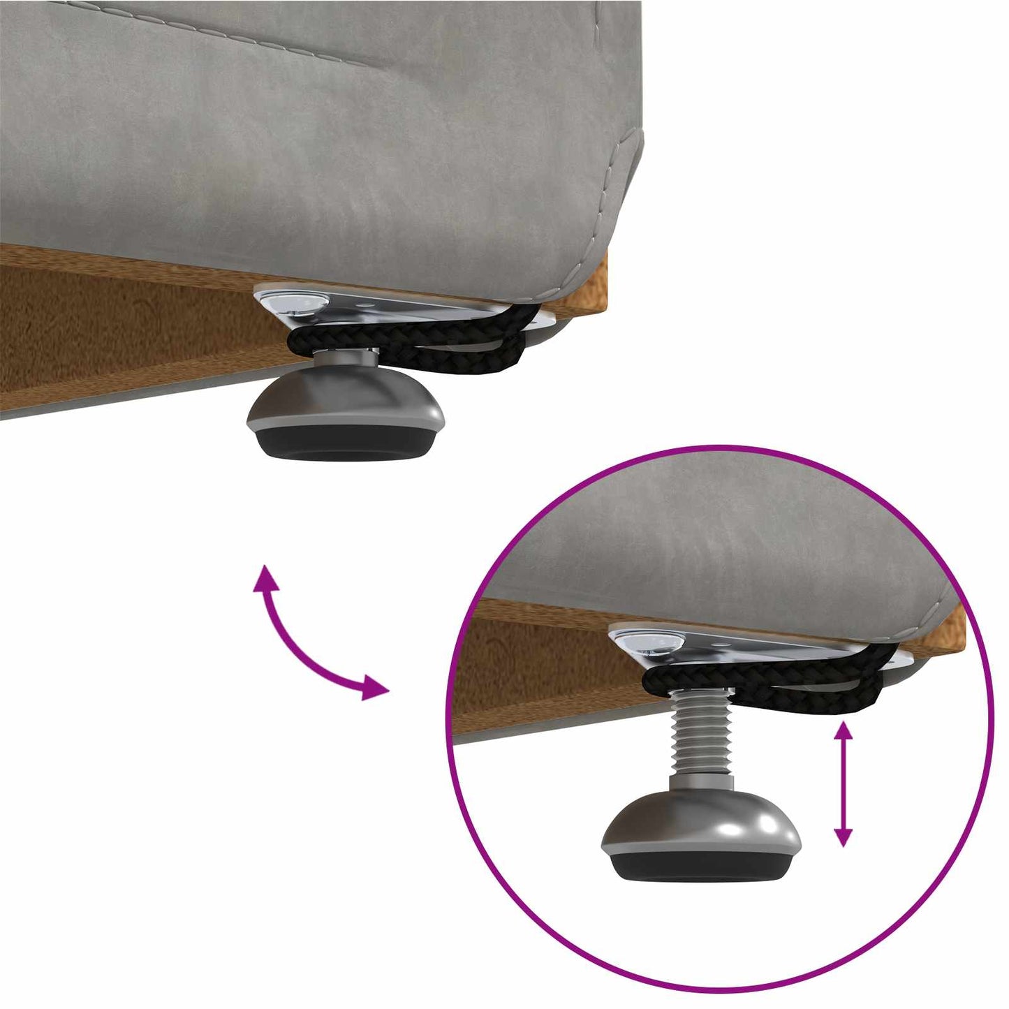 vidaXL Σκαμνί Ανοιχτό γκρι 81 x 41 x 40 cm Βελούδο και Μηχανικά Ξύλα