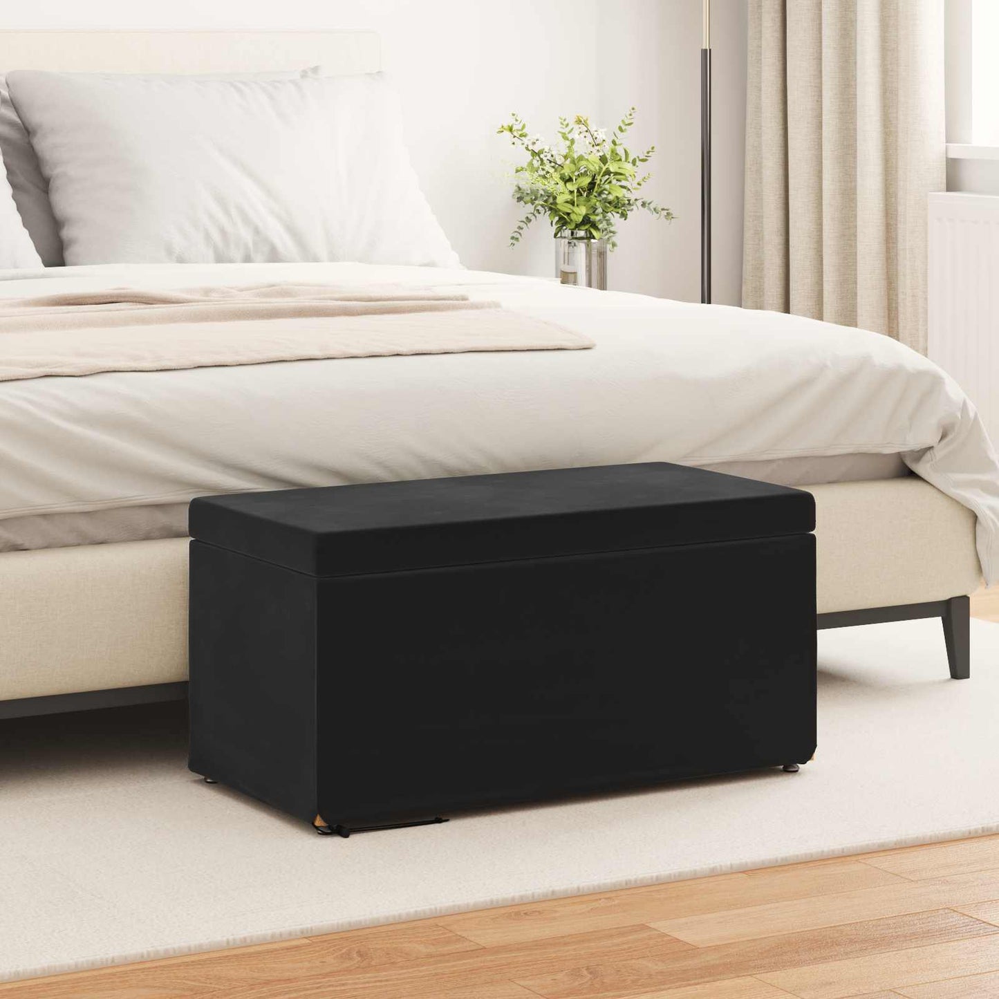 vidaXL Σκαμνί Μαύρο 81 x 41 x 40 cm Βελούδο και Μηχανικά Ξύλα
