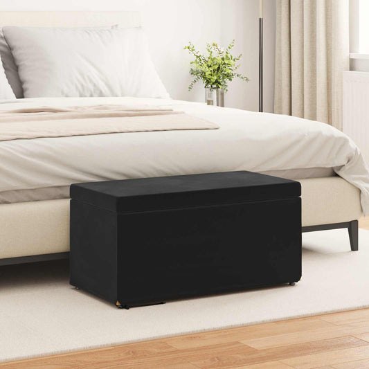 vidaXL Σκαμνί Μαύρο 81 x 41 x 40 cm Βελούδο και Μηχανικά Ξύλα