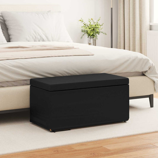 vidaXL Σκαμνί Μαύρο 81 x 41 x 40 cm Ψεύτικο Δέρμα και Μηχανικά Ξύλα