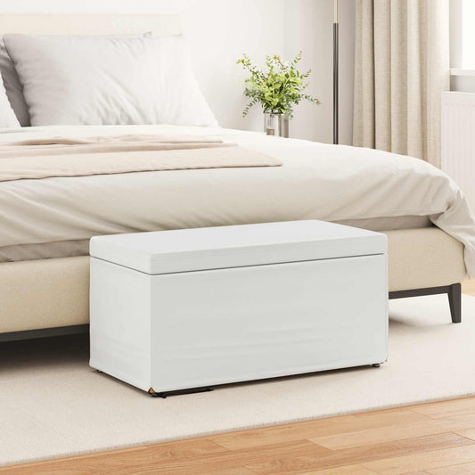 vidaXL Σκαμνί Λευκό 81 x 41 x 40 cm Ψεύτικο Δέρμα και Μηχανικά Ξύλα
