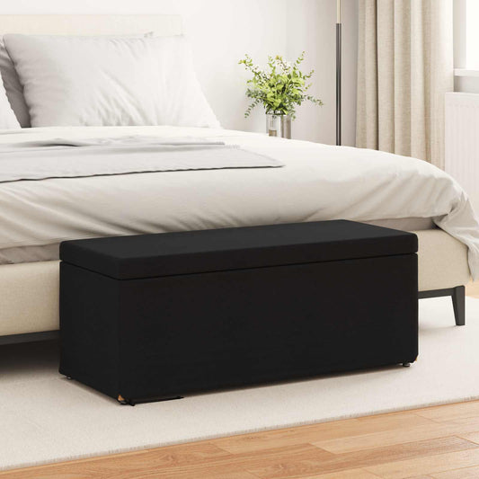 vidaXL Σκαμνί Μαύρο 101 x 41 x 40 εκ Ύφασμα και Επεξεργασμένο Ξύλο