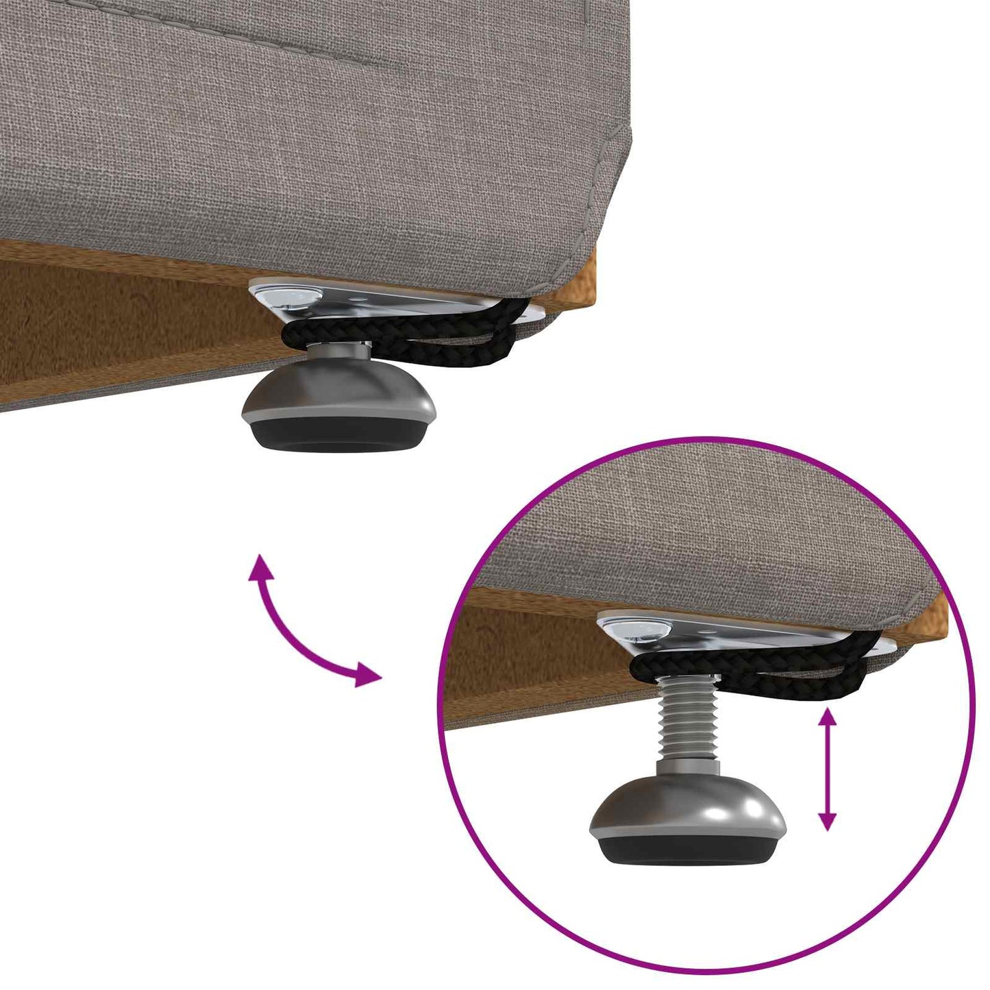 vidaXL Σκαμνί Taupe 101 x 41 x 40 εκ Ύφασμα και Επεξεργασμένο Ξύλο