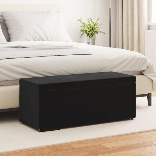 vidaXL Σκαμνί Μαύρο 101 x 41 x 40 εκ Βελούδο και Μηχανικά Ξύλα