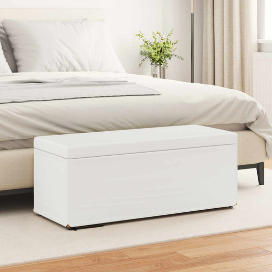 vidaXL Σκαμνί Λευκό 101 x 41 x 40 εκ Ψεύτικο Δέρμα και Μηχανικά Ξύλα