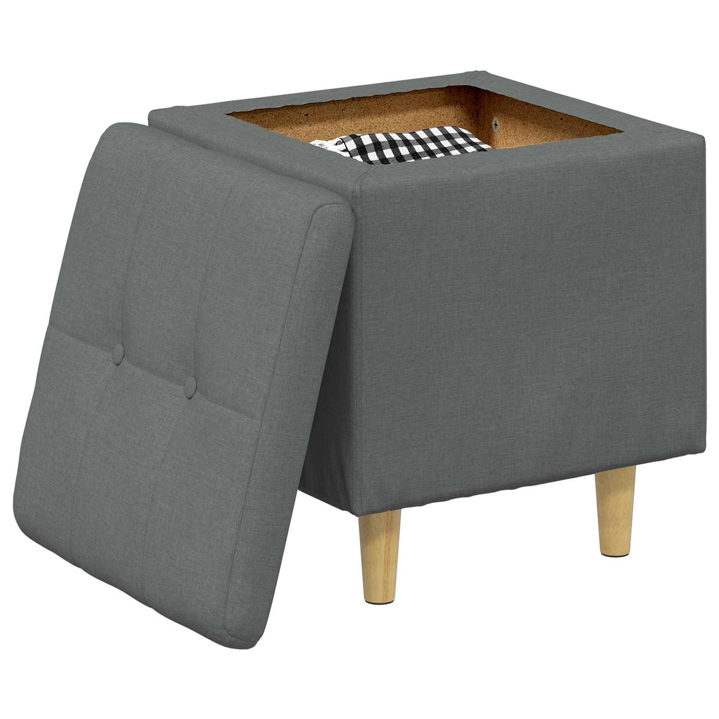 vidaXL Οθωμανικό αποθήκευσης Σκούρο Γκρι 40 x 40 x 45 cm ύφασμα