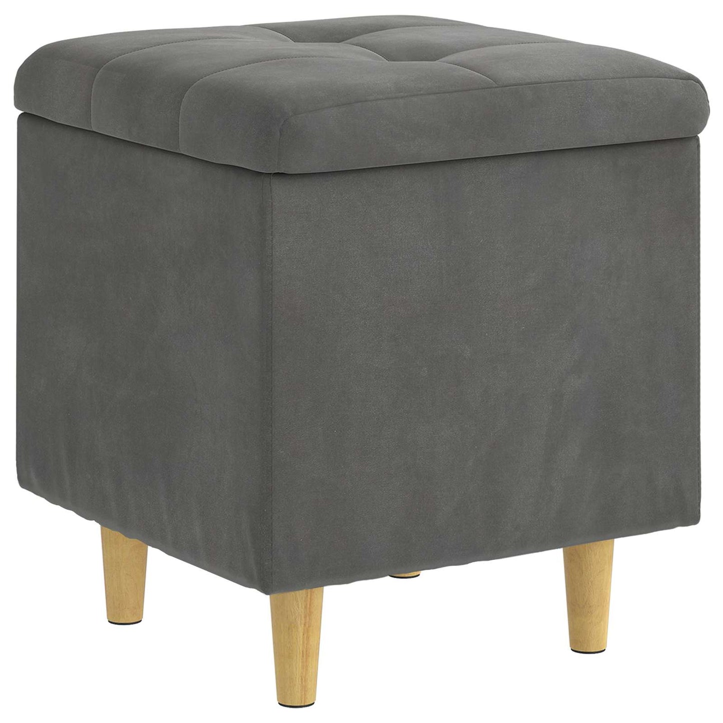 vidaXL Οθωμανικό αποθήκευσης Σκούρο Γκρι 40 x 40 x 45 cm Βελούδο