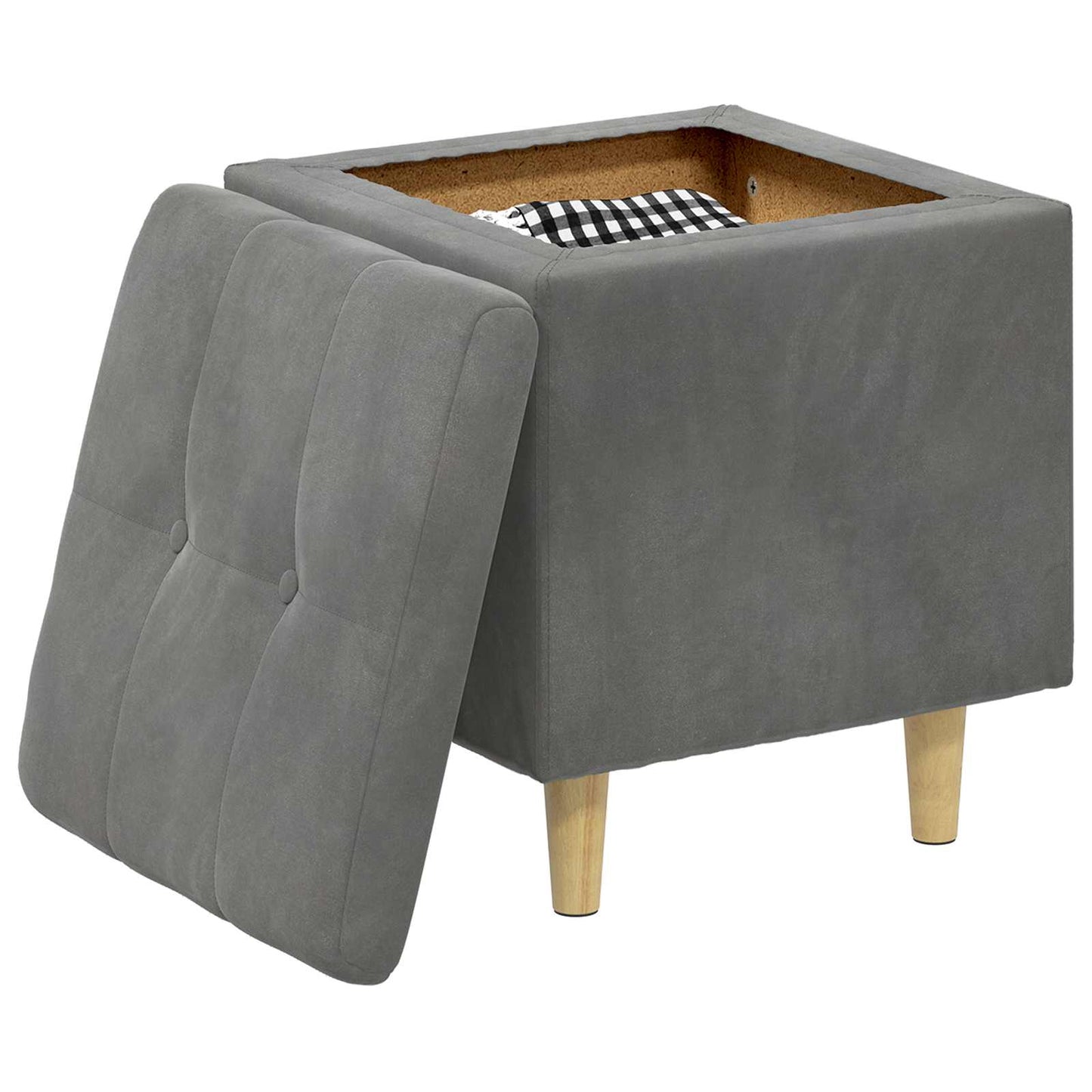 vidaXL Οθωμανικό αποθήκευσης Σκούρο Γκρι 40 x 40 x 45 cm Βελούδο