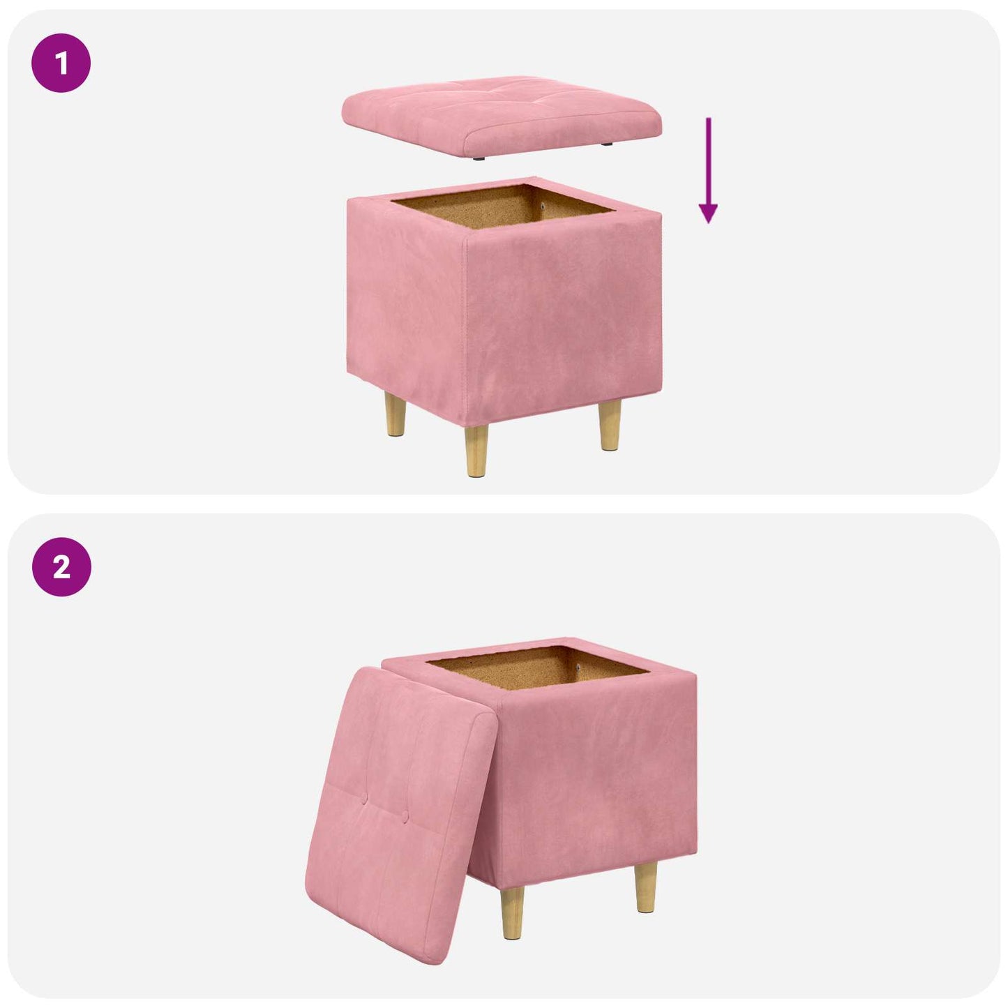 vidaXL Οθωμανό με Αποθηκευτικό Χώρο 40 x 40 x 45 cm Βελούδο