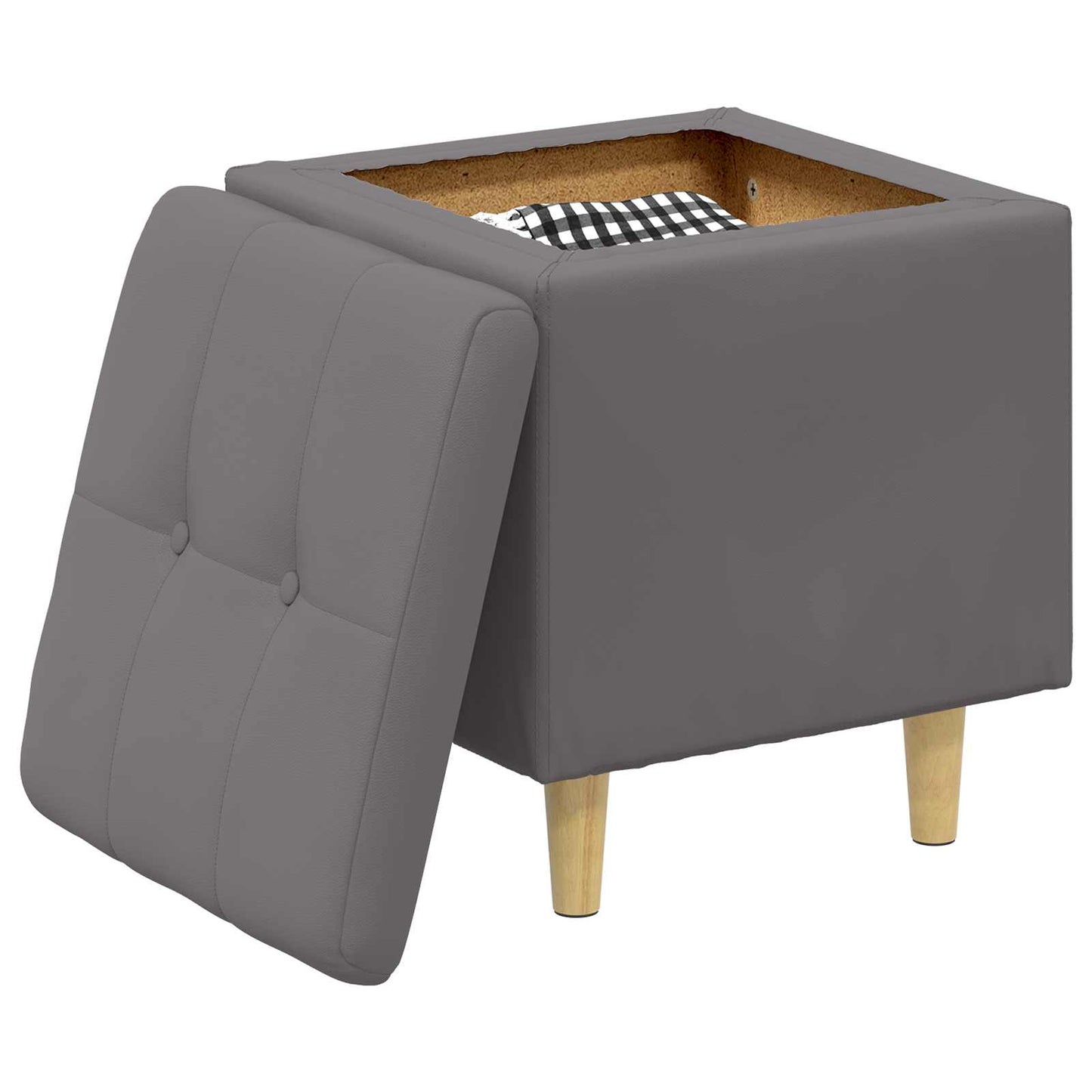 vidaXL Οθωμανικό αποθήκευσης Γκρι 40 x 40 x 45 cm Τεχνητό δέρμα
