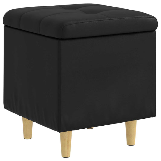 vidaXL Οθωμανικό αποθήκευσης Μαύρο 40 x 40 x 45 cm Τεχνητό δέρμα