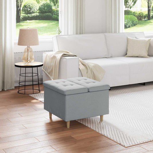 vidaXL Οθωμανικό αποθήκευσης Ανοιχτό γκρι 60 x 60 x 45 cm ύφασμα