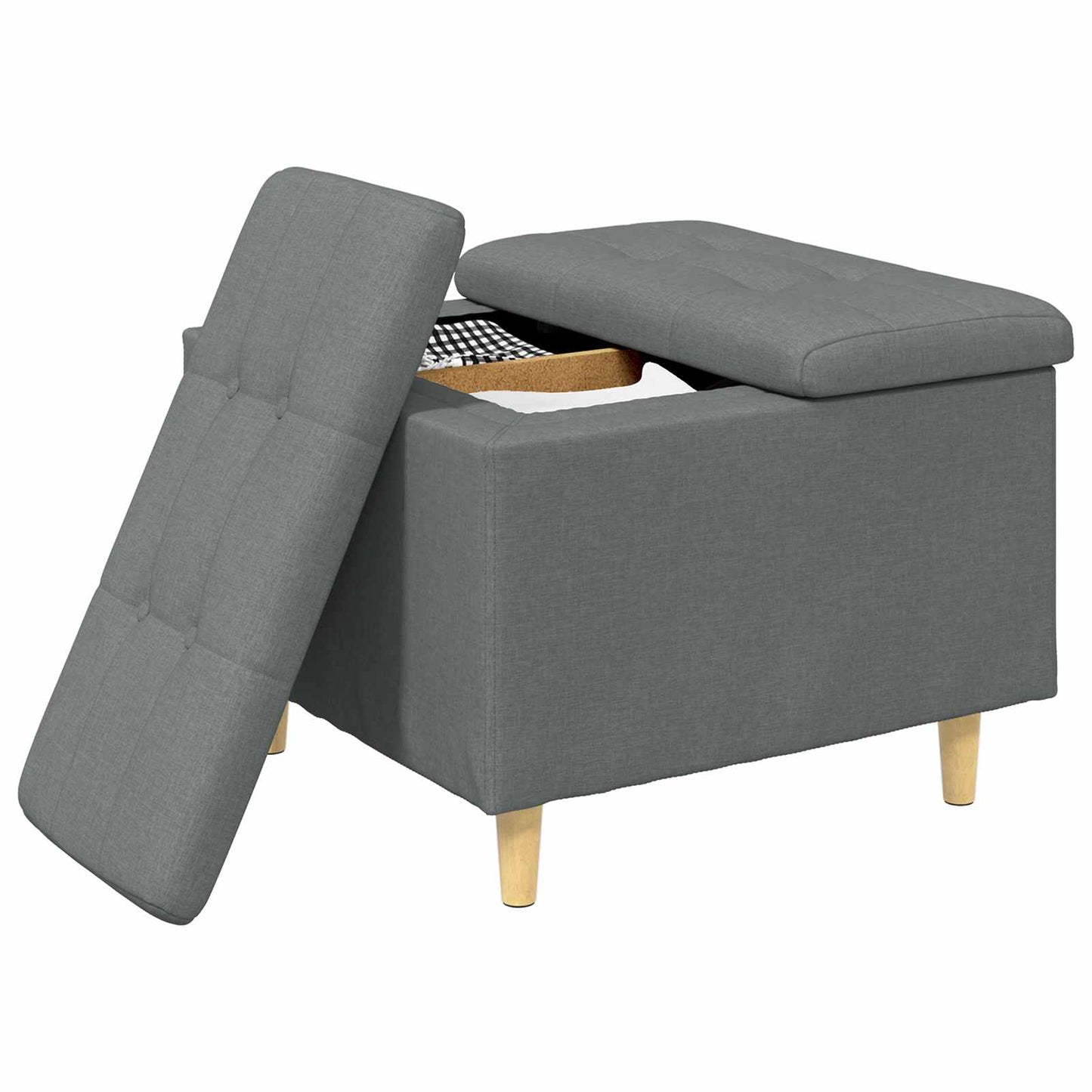 vidaXL Οθωμανικό αποθήκευσης Σκούρο Γκρι 60 x 60 x 45 cm ύφασμα