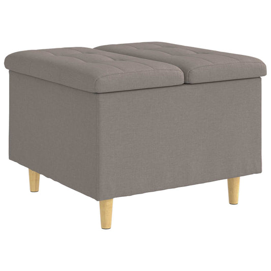 vidaXL Οθωμανικό αποθήκευσης με μαξιλάρι Taupe 60 x 60 x 45 cm ύφασμα