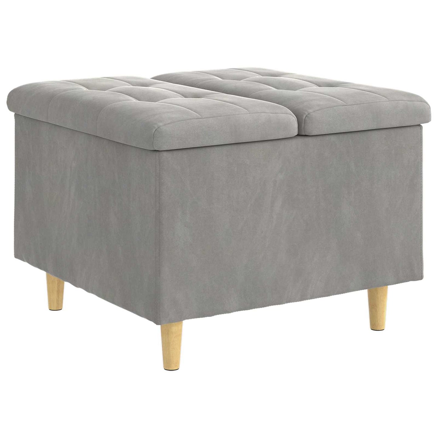 vidaXL Οθωμανικό αποθήκευσης Ανοιχτό γκρι 60 x 60 x 45 cm Βελούδο