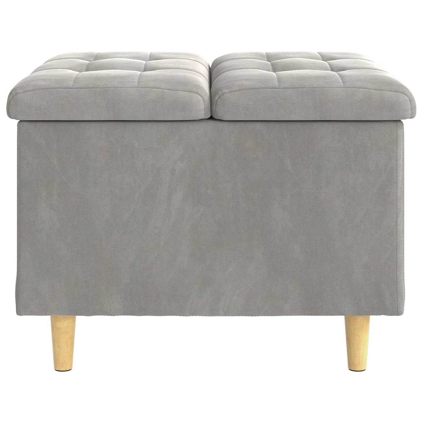 vidaXL Οθωμανικό αποθήκευσης Ανοιχτό γκρι 60 x 60 x 45 cm Βελούδο