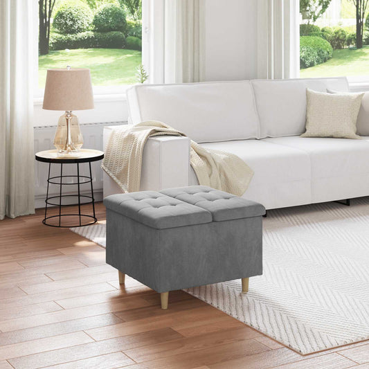 vidaXL Οθωμανικό αποθήκευσης Σκούρο Γκρι 60 x 60 x 45 cm Βελούδο