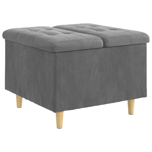 vidaXL Οθωμανικό αποθήκευσης Σκούρο Γκρι 60 x 60 x 45 cm Βελούδο