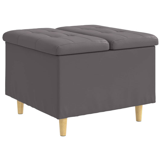 vidaXL Οθωμανικό αποθήκευσης Γκρι 60 x 60 x 45 cm Τεχνητό δέρμα