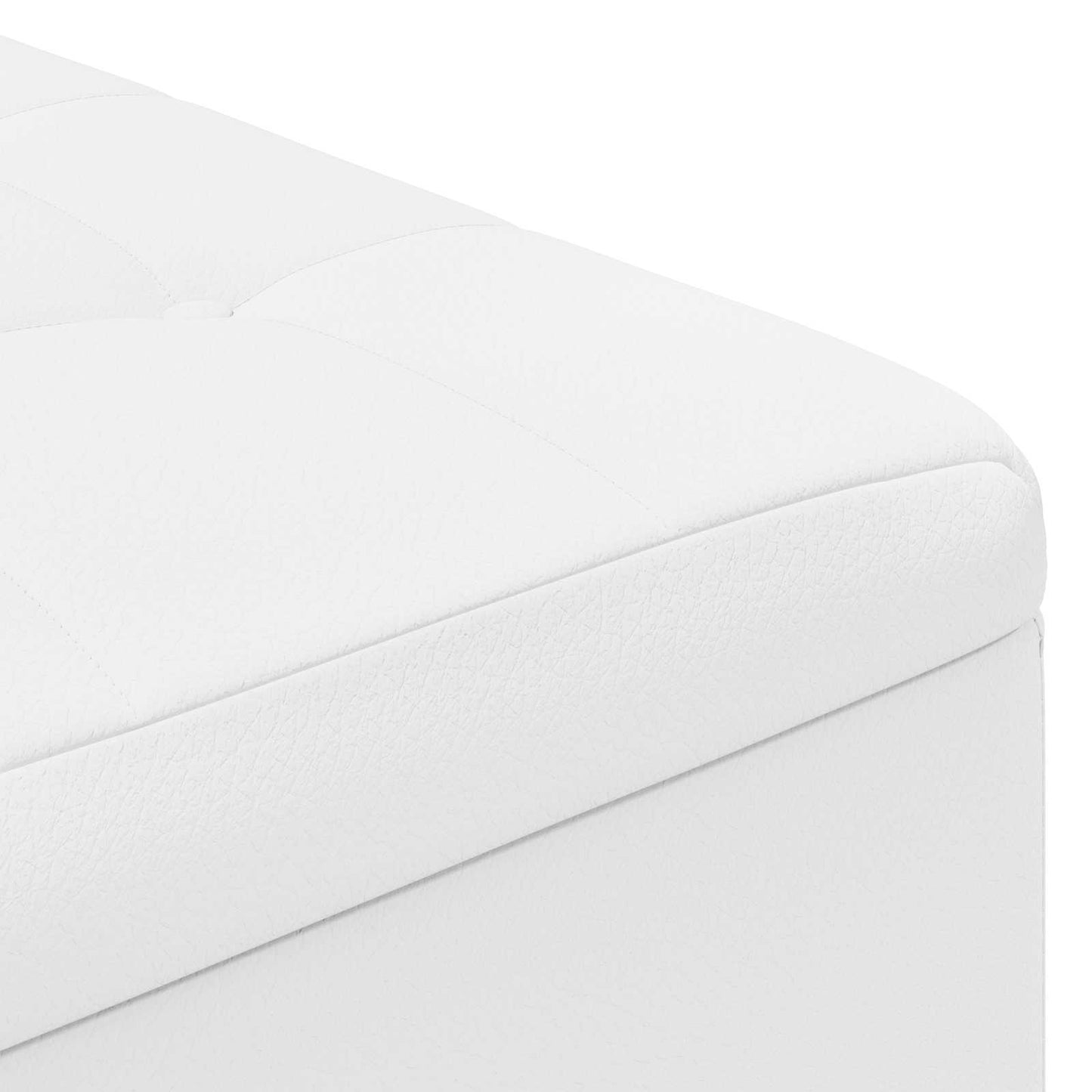 vidaXL Οθωμανικό αποθήκευσης Λευκός 60 x 60 x 45 cm Τεχνητό δέρμα