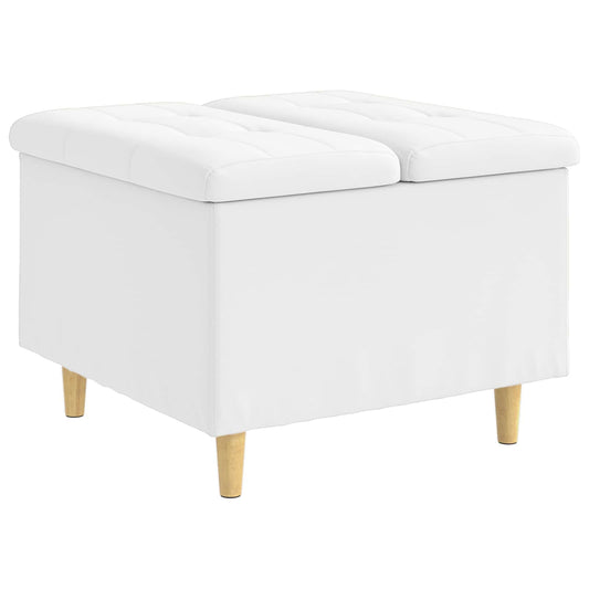vidaXL Οθωμανικό αποθήκευσης Λευκός 60 x 60 x 45 cm Τεχνητό δέρμα
