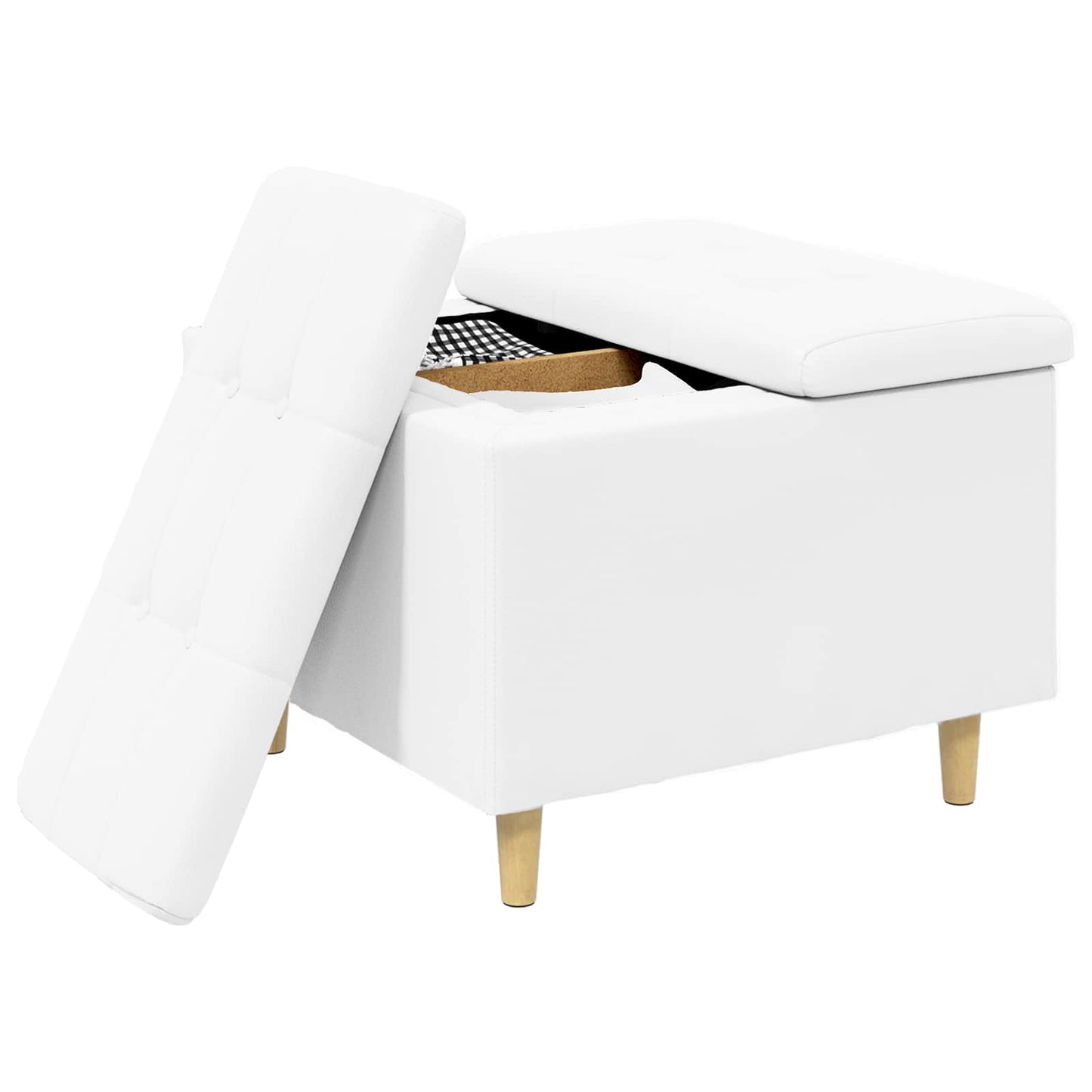 vidaXL Οθωμανικό αποθήκευσης Λευκός 60 x 60 x 45 cm Τεχνητό δέρμα