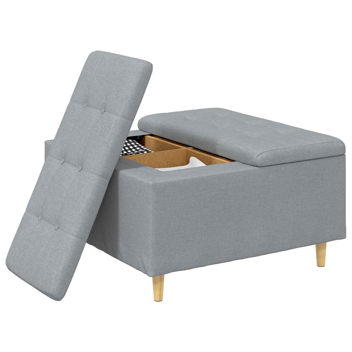 vidaXL Οθωμανικό αποθήκευσης Ανοιχτό γκρι 80 x 80 x 45 cm ύφασμα
