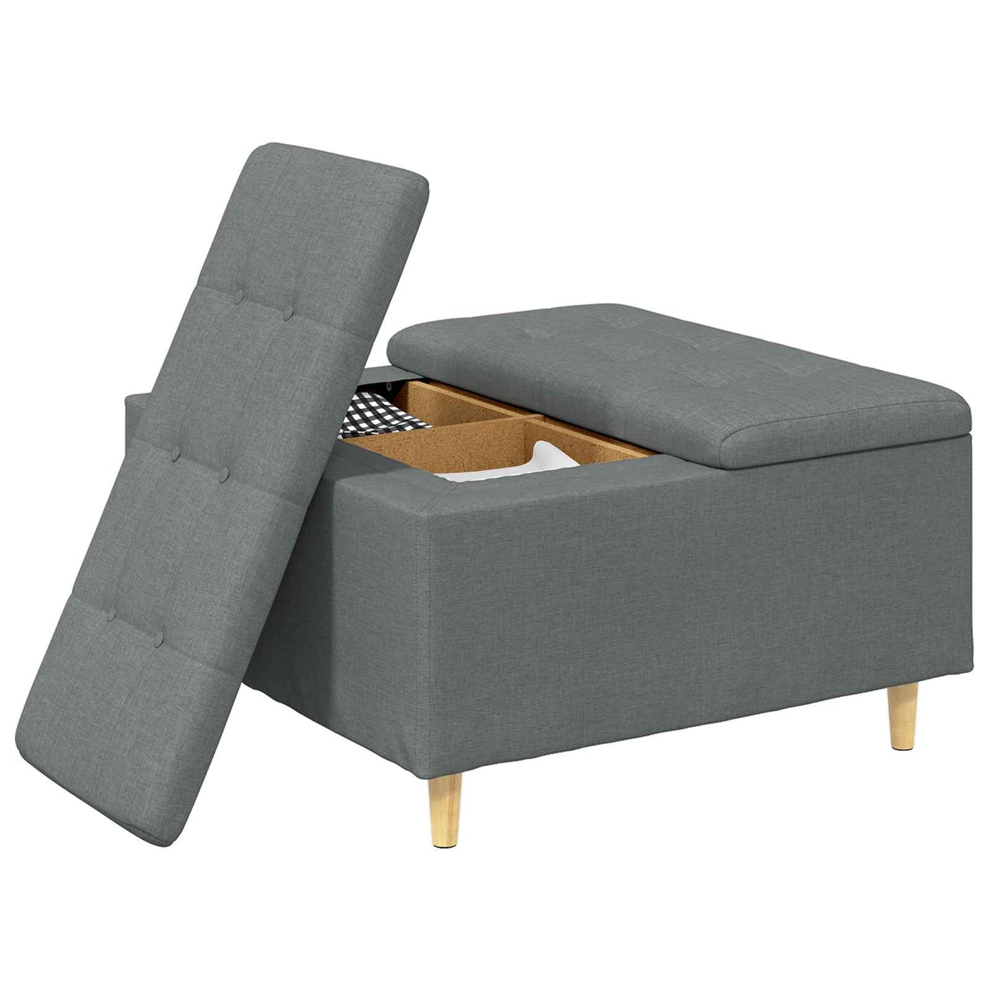 vidaXL Οθωμανικό αποθήκευσης Σκούρο Γκρι 80 x 80 x 45 cm ύφασμα