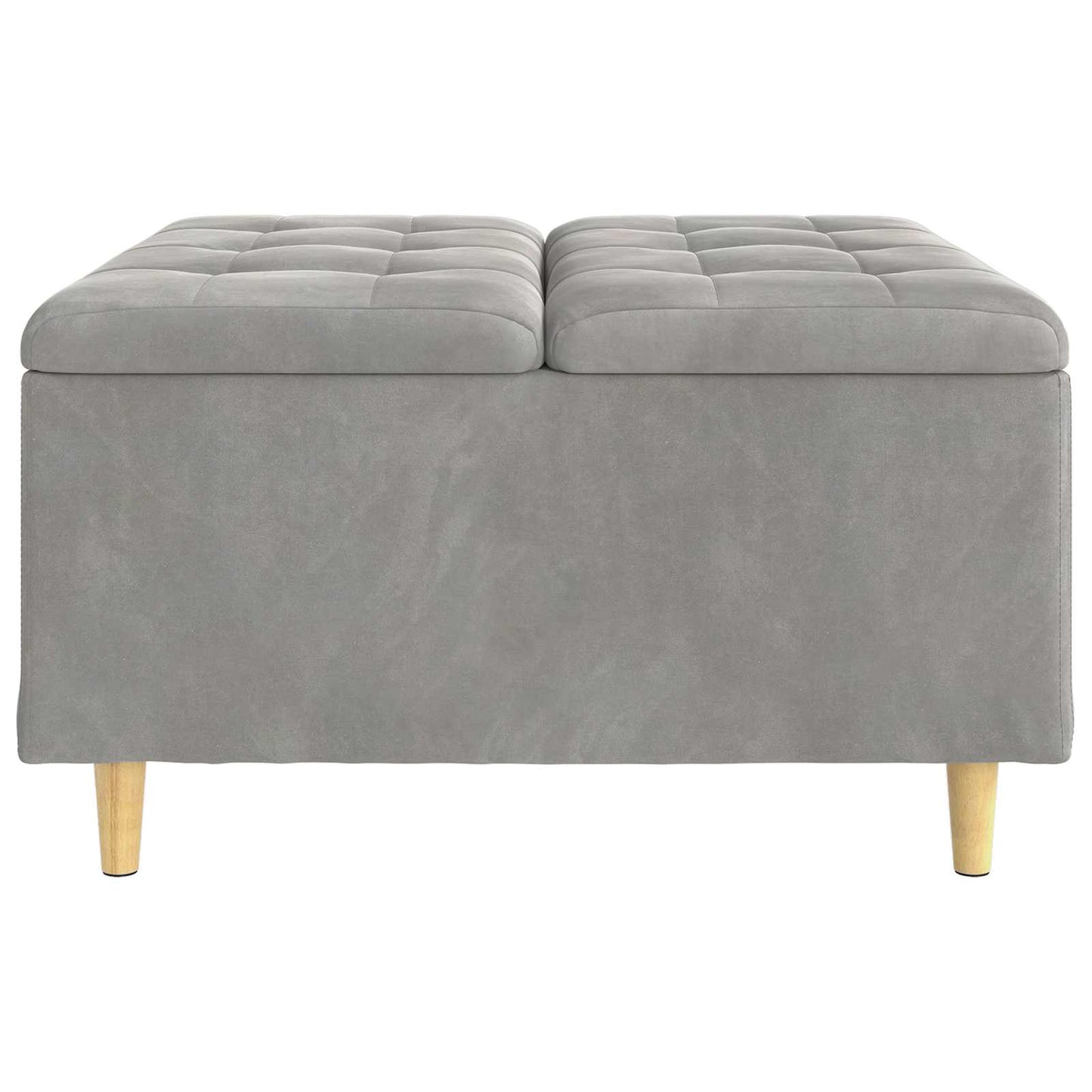 vidaXL Οθωμανικό αποθήκευσης Ανοιχτό γκρι 80 x 80 x 45 cm Βελούδο