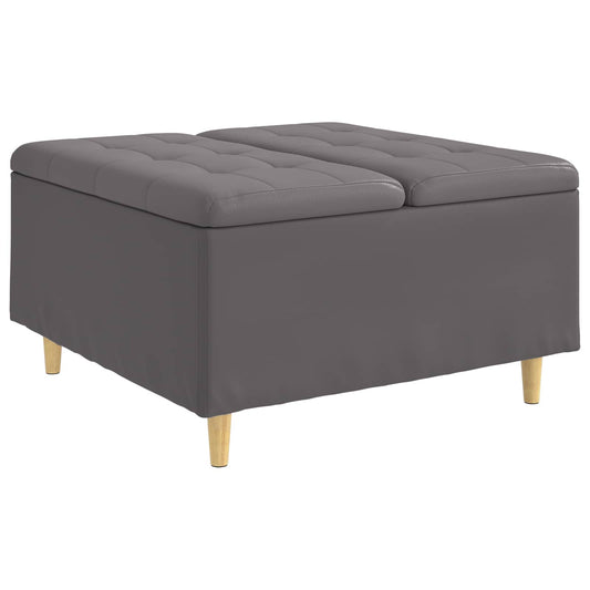vidaXL Οθωμανικό αποθήκευσης Γκρι 80 x 80 x 45 cm Τεχνητό δέρμα