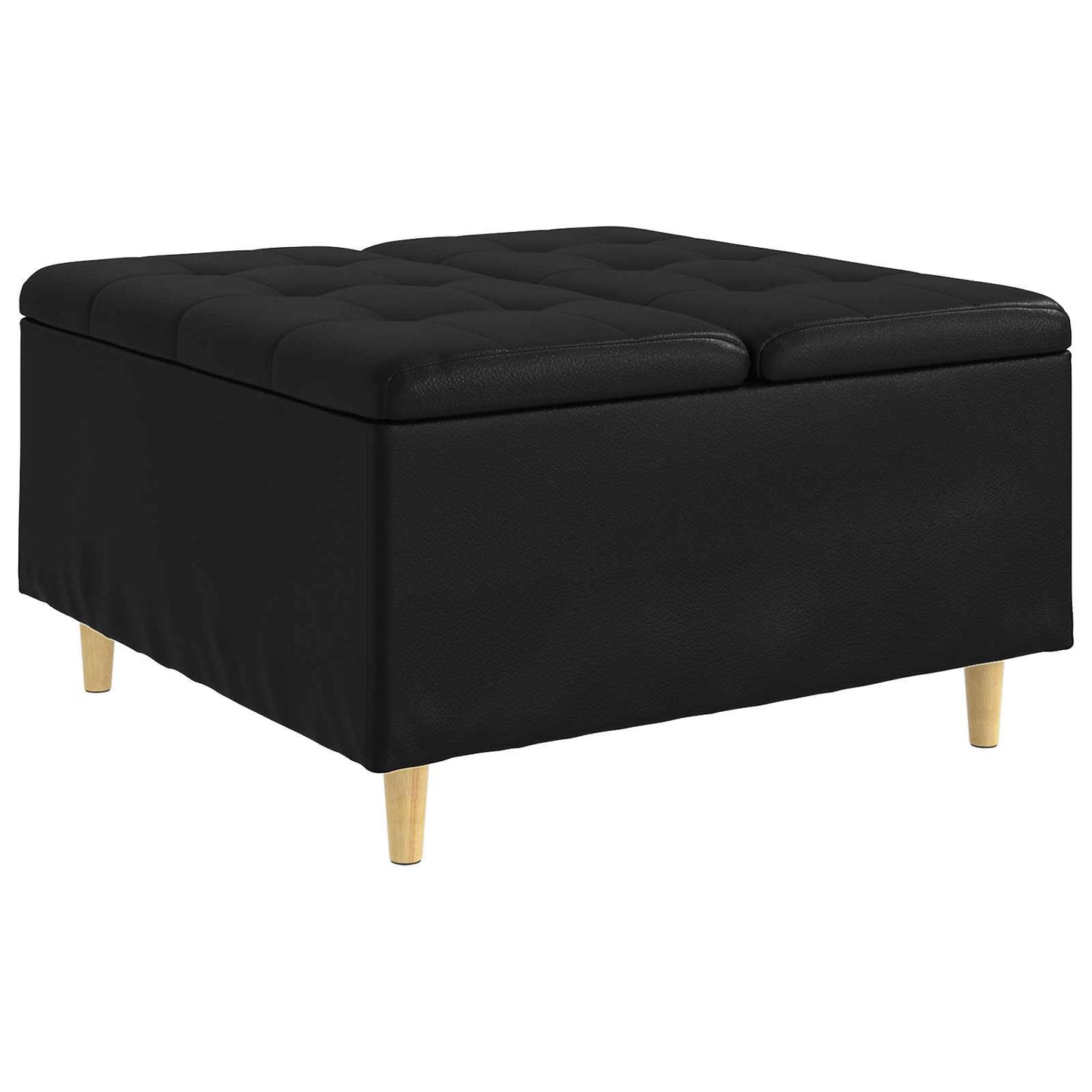 vidaXL Οθωμανικό αποθήκευσης Μαύρο 80 x 80 x 45 cm Τεχνητό δέρμα