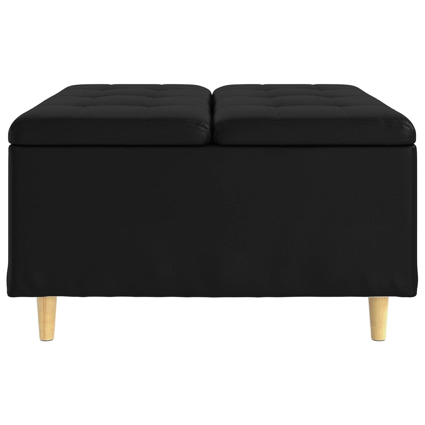 vidaXL Οθωμανικό αποθήκευσης Μαύρο 80 x 80 x 45 cm Τεχνητό δέρμα