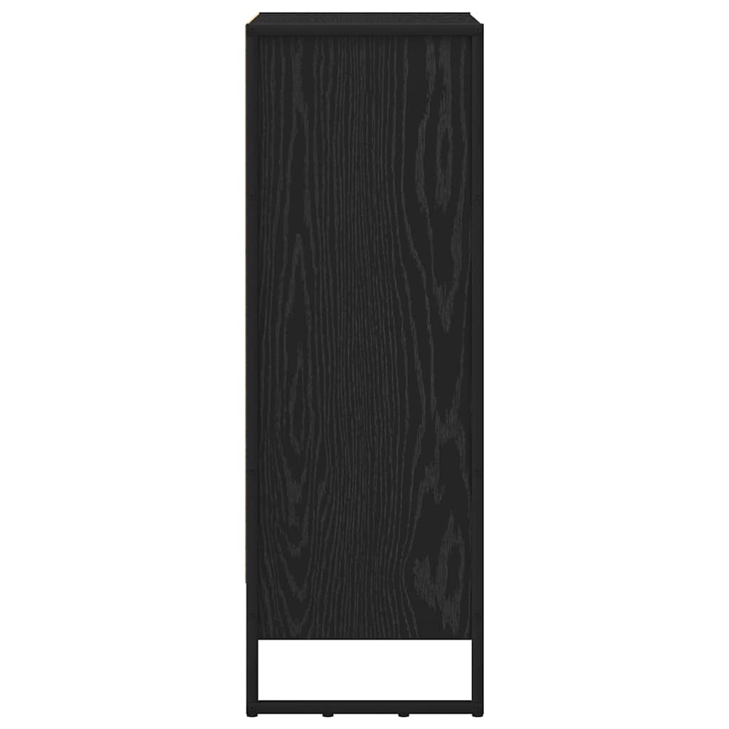 vidaXL Βιβλιοθήκη Μαύρη Οξυά 80 x 30 x 155 εκ Επεξεργασμένο ξύλο