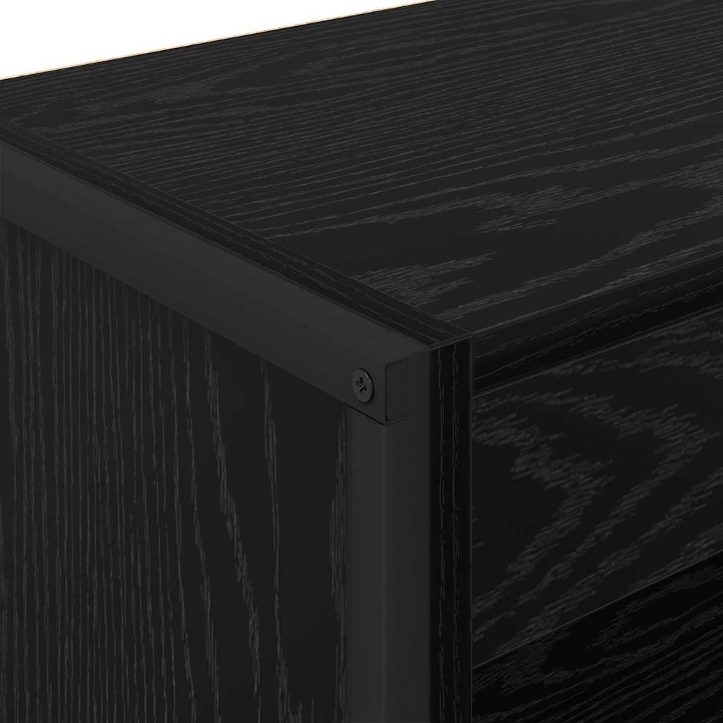 vidaXL Βιβλιοθήκη Μαύρη Οξυά 80 x 30 x 155 εκ Επεξεργασμένο ξύλο