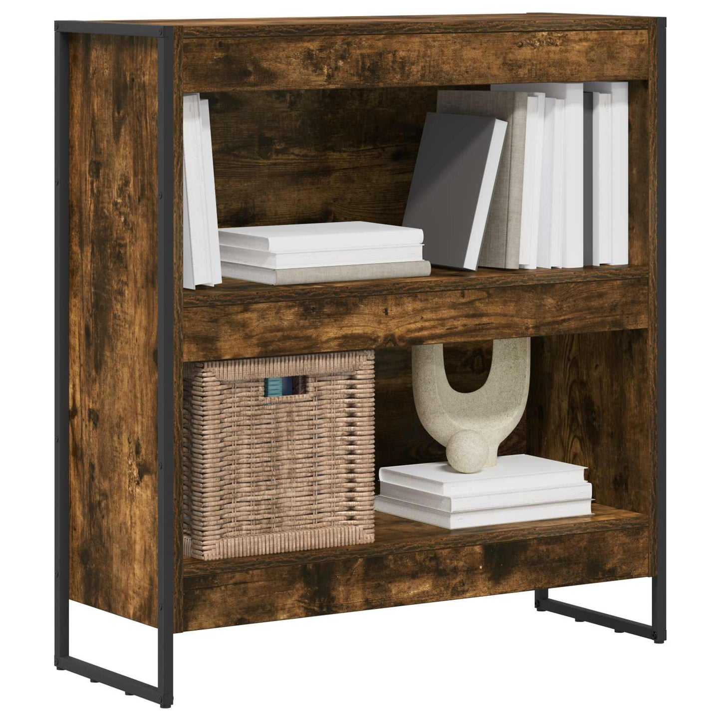 vidaXL Βιβλιοθήκη Καπνιστό Δρύς 80 x 30 x 155 εκ Επεξεργασμένο ξύλο