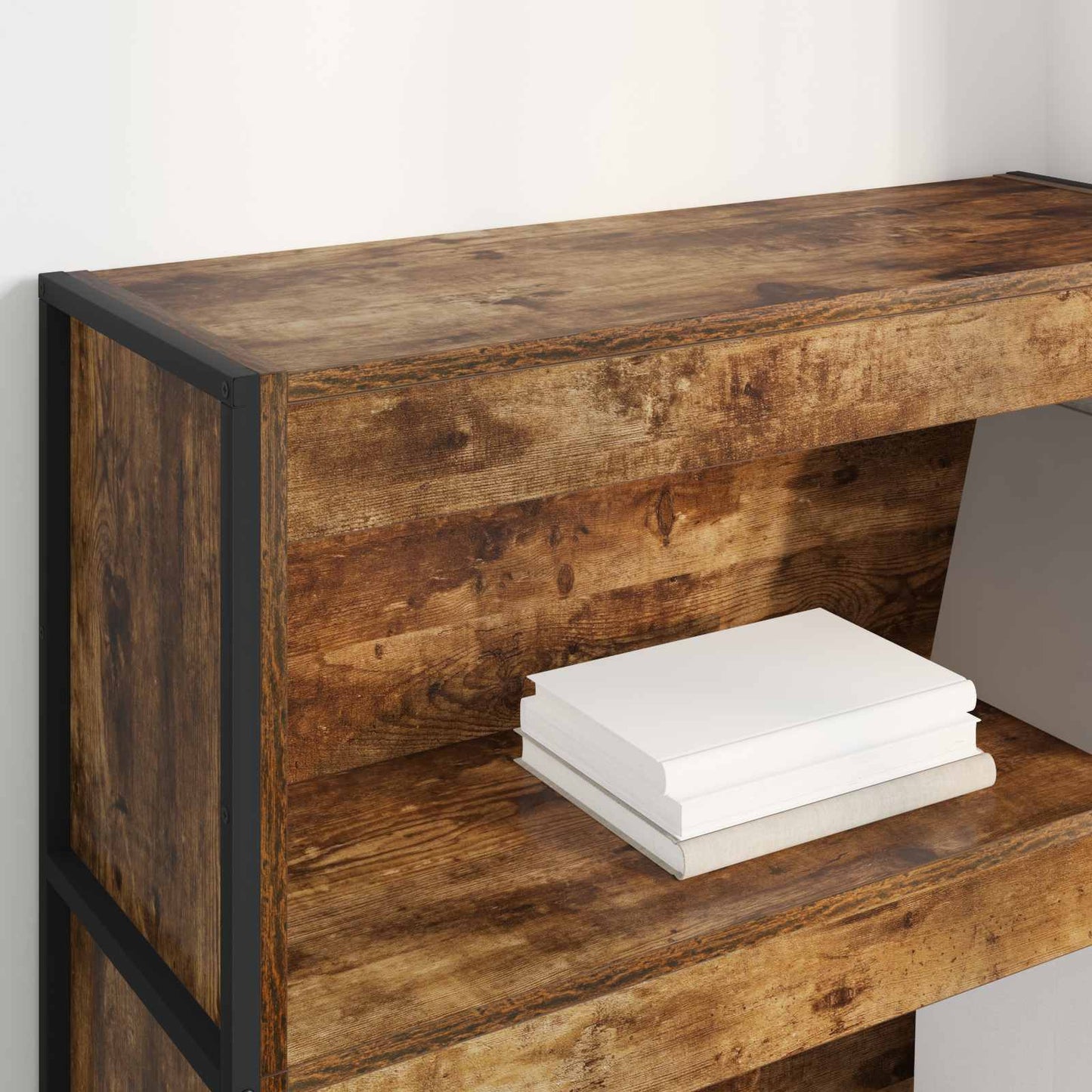 vidaXL Βιβλιοθήκη Καπνιστό Δρύς 80 x 30 x 155 εκ Επεξεργασμένο ξύλο